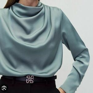 Stockholm LM Elegant Women's Blouse in Stormy Sea